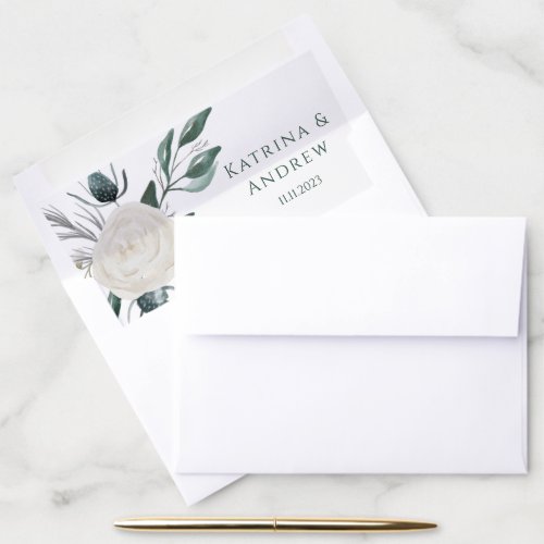 Watercolor Floral Wedding Cocktail Napkins Envelope Liner