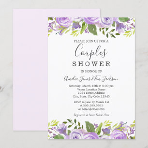 Watercolor Floral Wedding Couples Shower Invitation