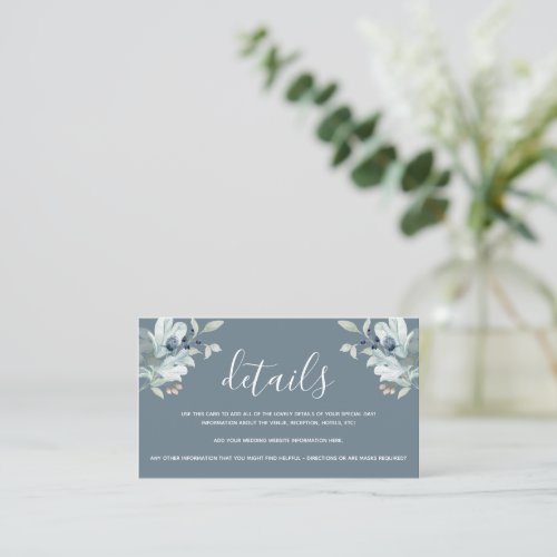 Watercolor Floral Wedding Details Card