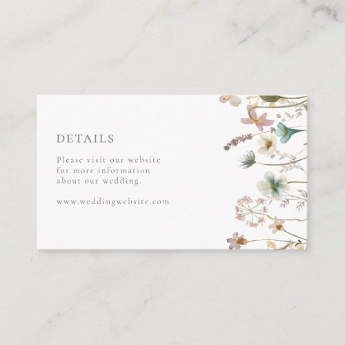 Watercolor Floral Wedding Enclosure Card