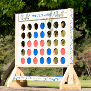 Watercolor Floral Wedding Garden Party Game Fast Four
