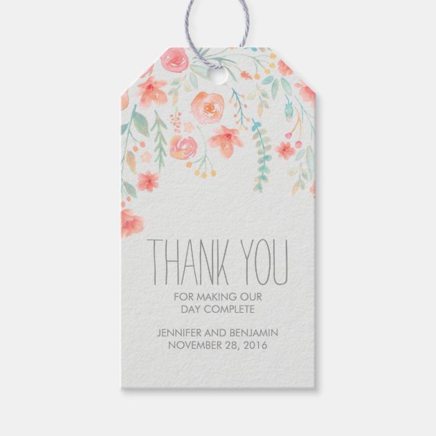 Watercolor Floral Wedding Gift Tags