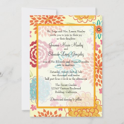 Watercolor Floral Wedding Invitation