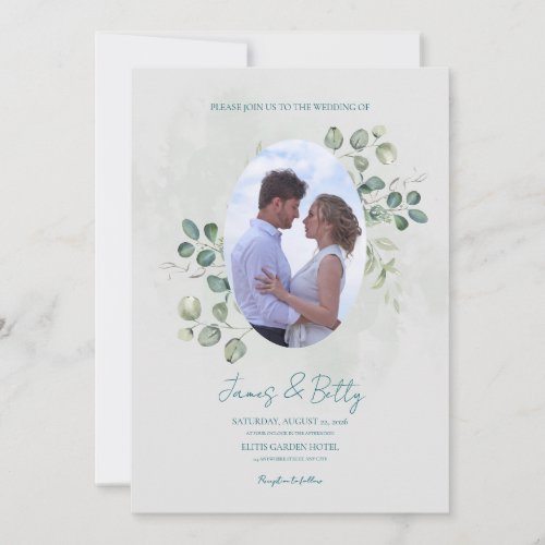 Watercolor Floral Wedding Invitation