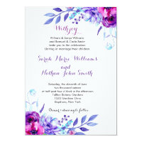 Watercolor Floral Wedding Invitation