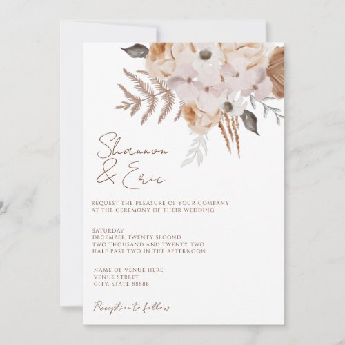 Watercolor Floral Wedding Invitation