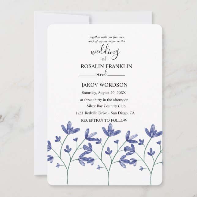 watercolor floral wedding Invitation (Front)