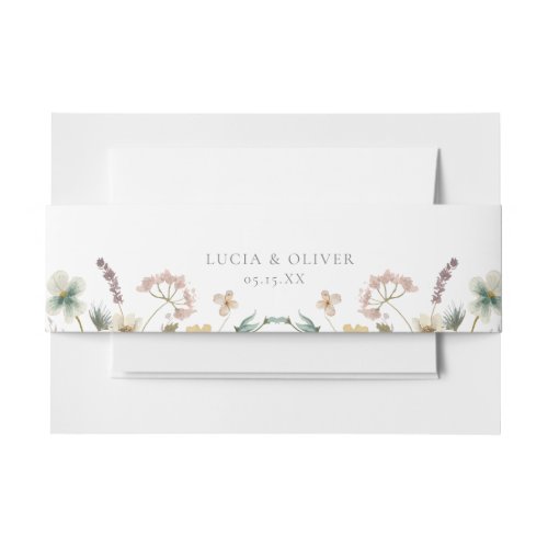 Watercolor Floral Wedding Invitation Belly Band