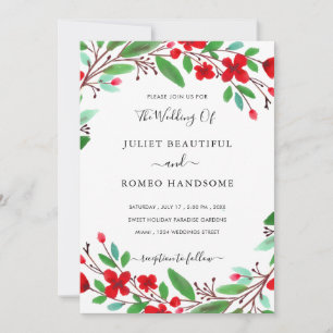 Watercolor Floral Wedding Invitation Template