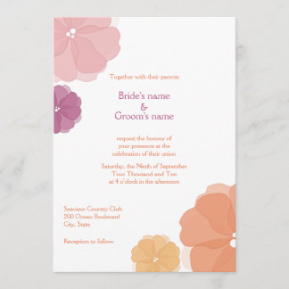 Watercolor Floral Wedding Invitations