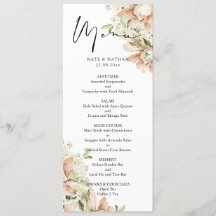 Watercolor Floral Wedding Menu
