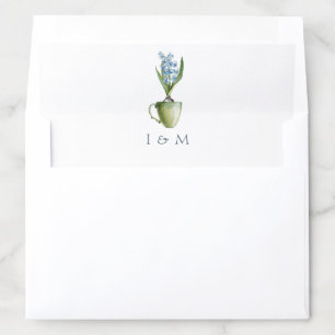 Watercolor Floral Wedding Monogram Envelope Liner