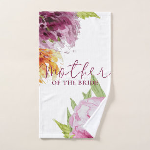 Watercolor Floral Wedding Mother of the Bride Hand Towel