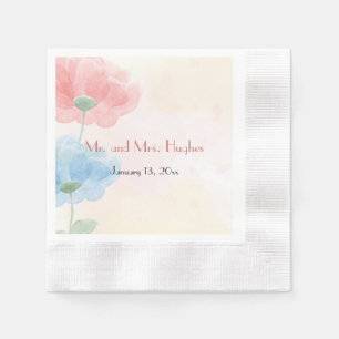Watercolor floral Wedding Napkins