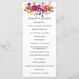 Watercolor Floral Wedding Program