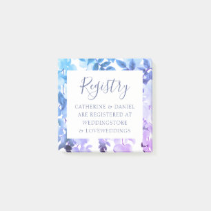 Watercolor Floral Wedding Registry Card Post-it Notes