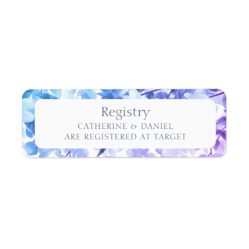 Watercolor Floral Wedding Registry Information Label