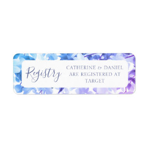 Watercolor Floral Wedding Registry Information Label