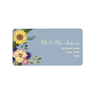 Watercolor Floral Wedding Return Address Label