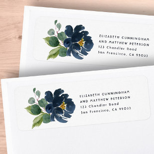 Watercolor Floral Wedding Return Address Label