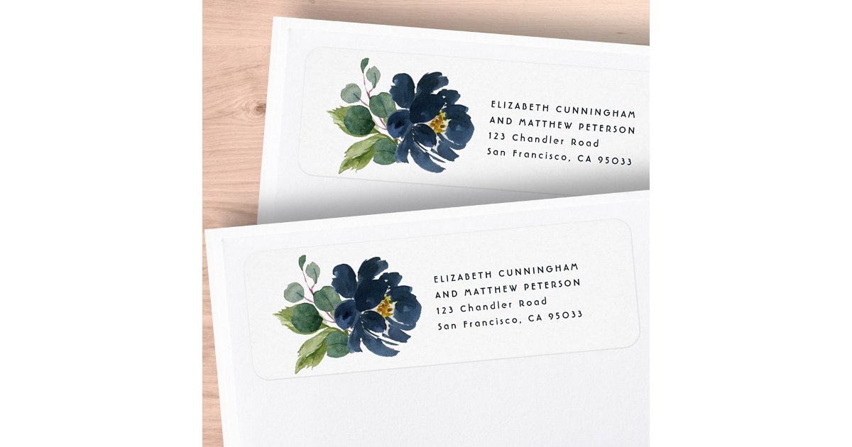 Watercolor Floral Wedding Return Address Label | Zazzle