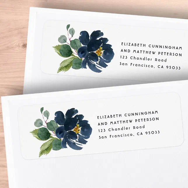 Watercolor Floral Wedding Return Address Label | Zazzle