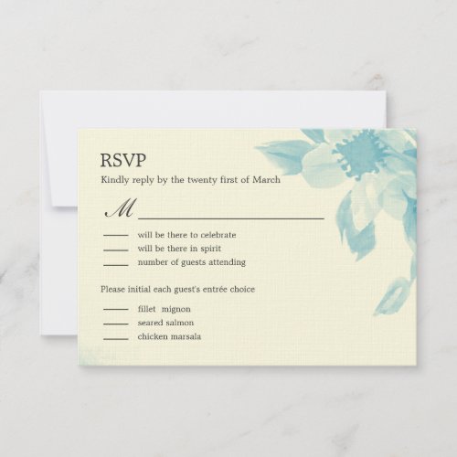 Watercolor Floral Wedding RSVP Card Invites