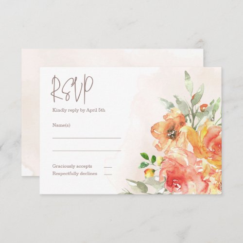 Watercolor Floral Wedding RSVP Card
