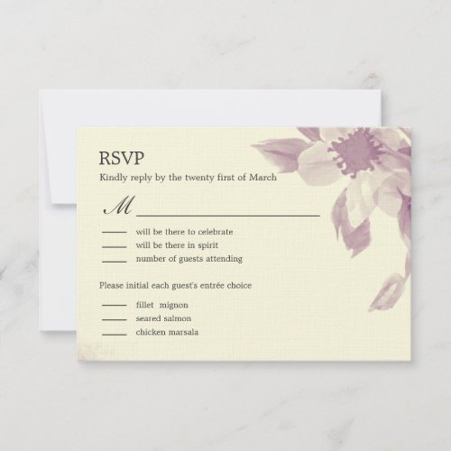 Watercolor Floral Wedding RSVP Card