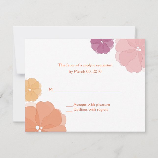 Watercolor Floral Wedding RSVP Cards (Front)
