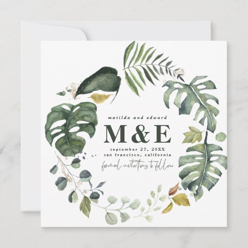 Watercolor floral wedding save the date