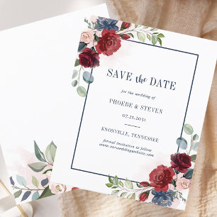 Watercolor Floral Wedding Save the Date