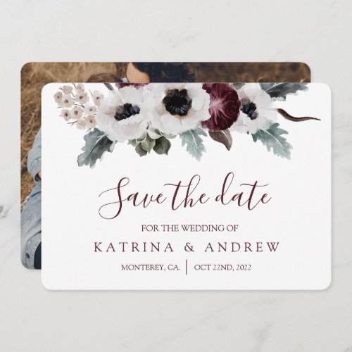 Watercolor Floral Wedding Save The Date Cards