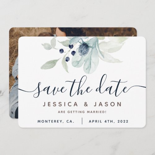 Watercolor Floral Wedding Save The Date Cards