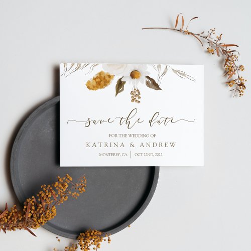 Watercolor Floral Wedding Save The Date Cards