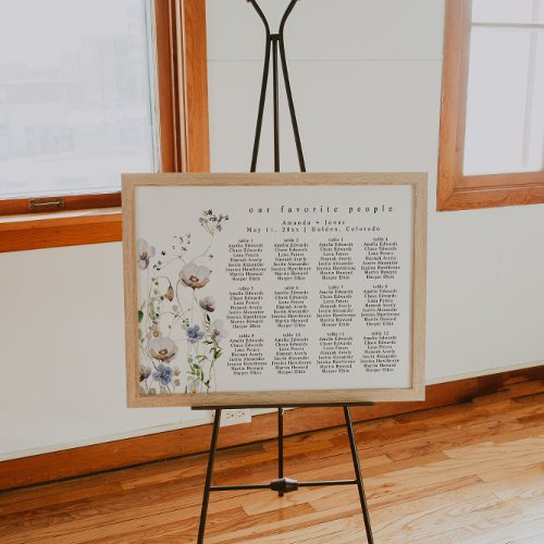 Watercolor Floral Wedding Seating Chart