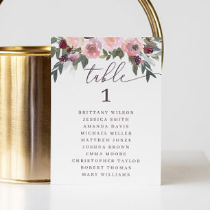 Watercolor Floral Wedding Seating Chart Garden Invitation