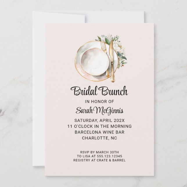 Watercolor Floral Wedding Shower Bridal Shower Invitation (Front)