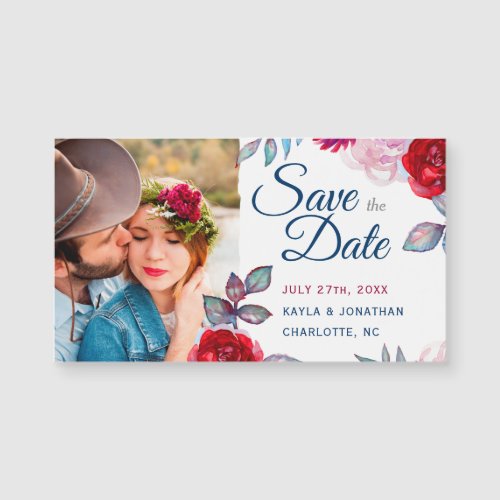 Watercolor Floral Wedding  Small Save the Date