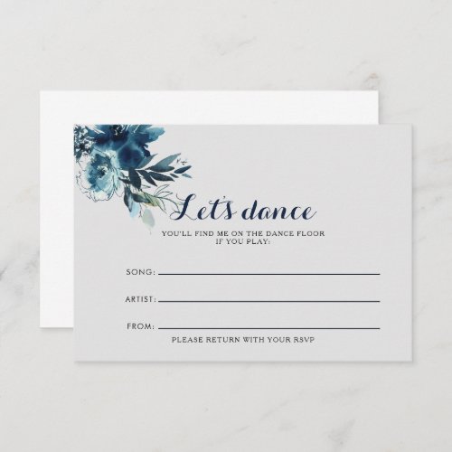Watercolor Floral Wedding Song Request Card
