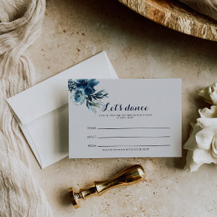 Watercolor Floral Wedding Song Request Card