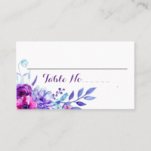 Watercolor Floral Wedding Table No Place Card