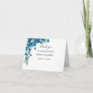 watercolor floral wedding thank you card