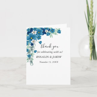watercolor floral wedding thank you card