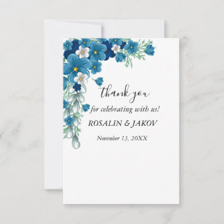 watercolor floral wedding thank you card