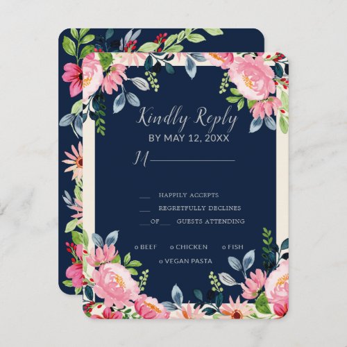 Watercolor Floral Wedding Thank You Card
