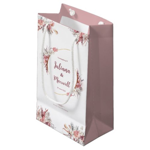 Watercolor Floral Wedding Thank You Purple Small Gift Bag