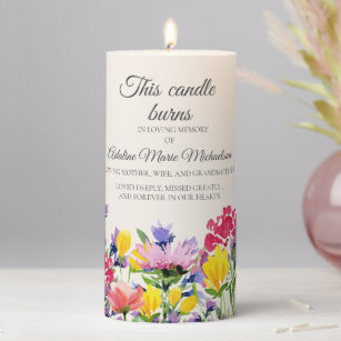 Watercolor Floral Wedding This Candle Burns Memory