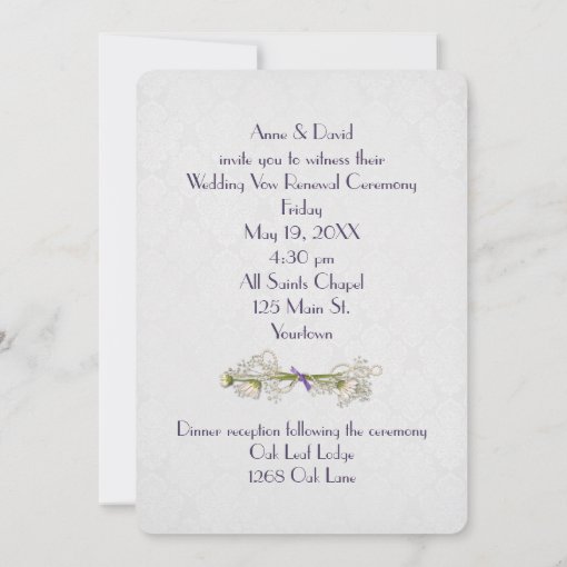 Watercolor Floral Wedding Vow Renewal Invitation Zazzle