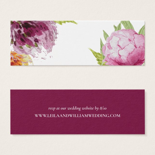 Watercolor Floral Wedding Website RSVP (Front & Back)